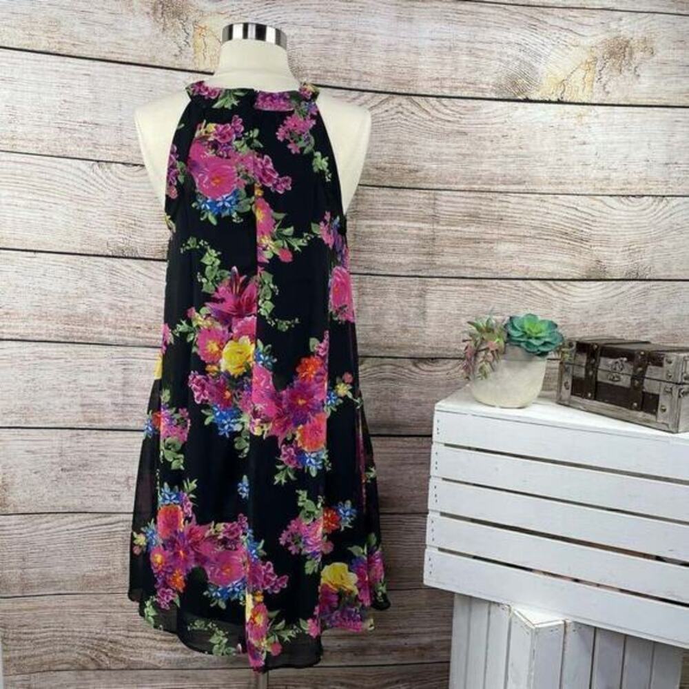 Betsey Johnson Floral High Neck Shift Dress 4 - Picture 3 of 7